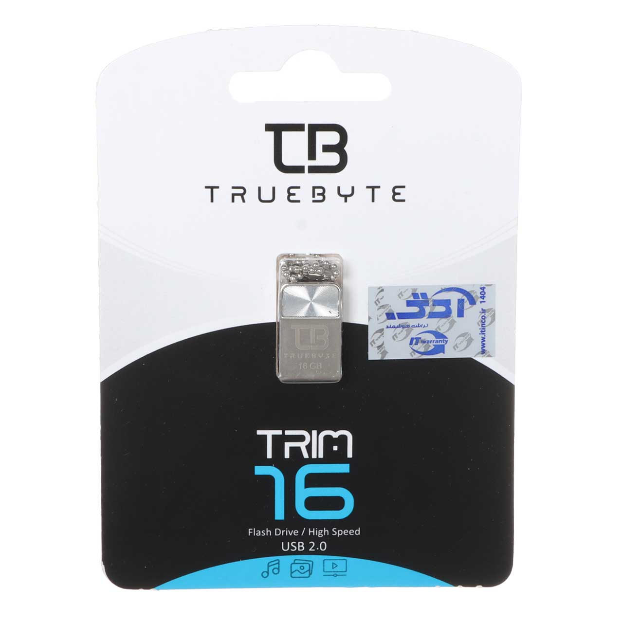 TRUEBYTE TRIM USB2.0 Flash Memory - 16GB نقره ای (گارانتی مادام العمر شرکت آی تین)